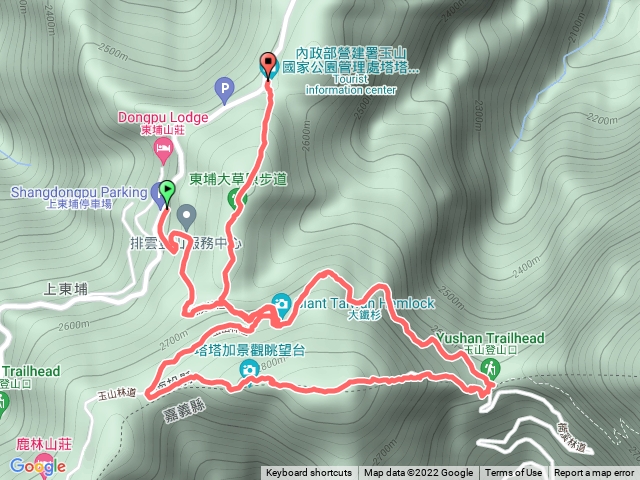 塔塔加～上東浦停車場～麟趾山～玉山登山口