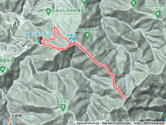 第一登山口-油霞縱走-霞山東南峰-第二登山口