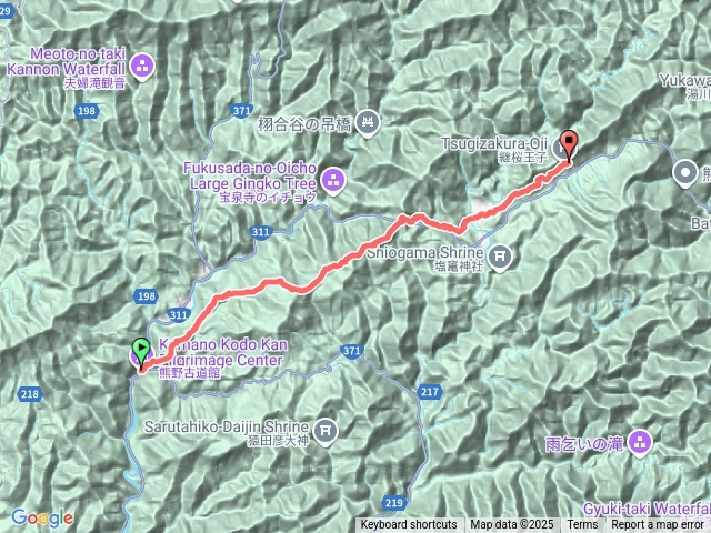 熊野古道中邊路-滝尻王子到繼櫻王子