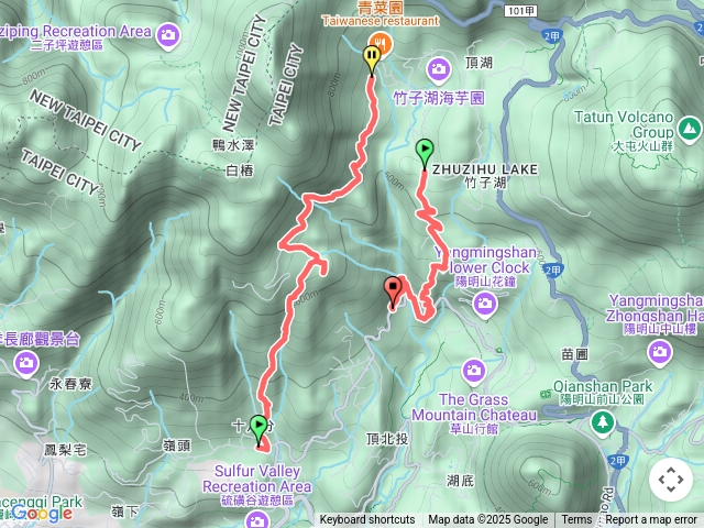十八份頂坑步道-竹子湖-玉瀧谷-圳內站
