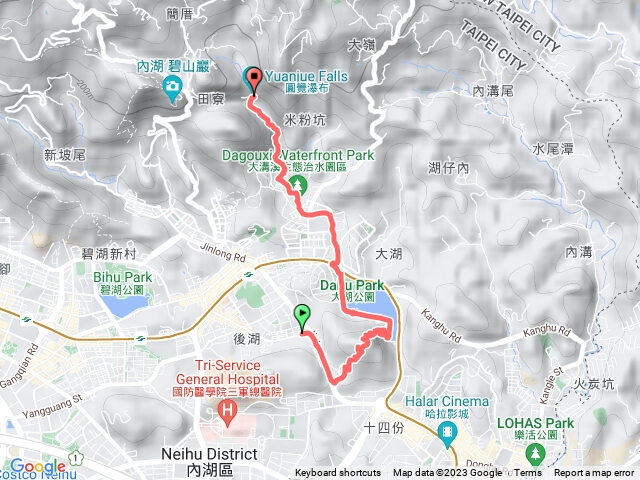 2023.09.13內湖白鷺鷥山，大湖公園，大溝溪生態園區，圓覺瀑布健走