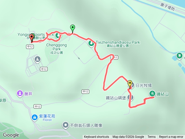 永信運動公園至鐵砧山三角點預覽圖