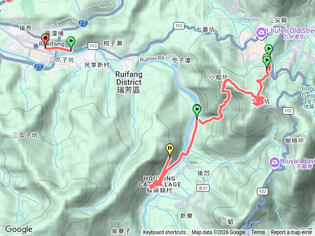 九份金仔山步道與金瓜石山猴硐小粗坑步道縱走預覽圖