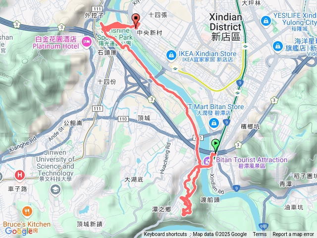 新店碧潭-和美山步道-新店溪自行車道-陽光運動公園-陽光橋-奇蹟公園預覽圖