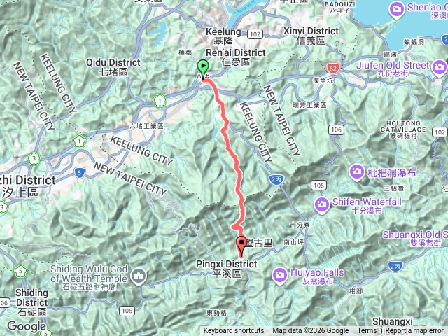 八堵-八堵-觀音湖山-東勢大崙-中窯尖-嶺腳車站-嶺腳車站