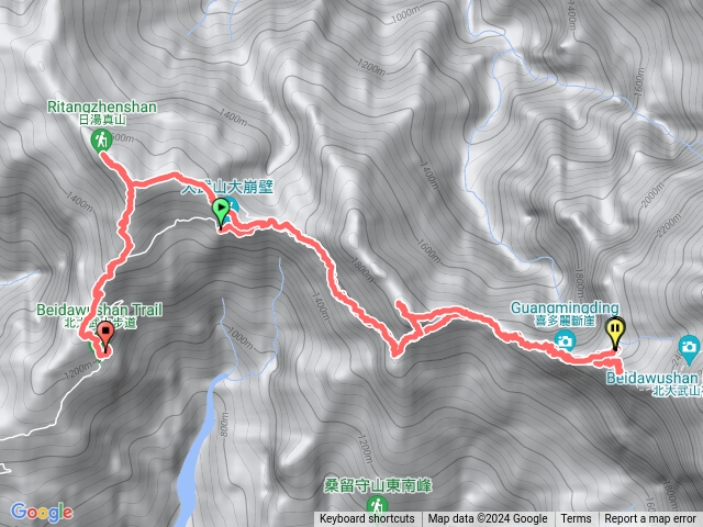 北大武西峰，日湯真山，喜多麗斷崖