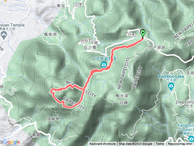 二子坪 => 面天山 => 向天池 => 二子坪