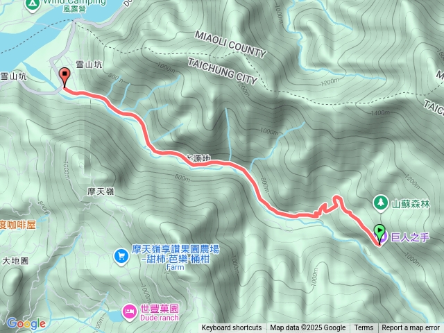 雪山坑步道_導航軌跡