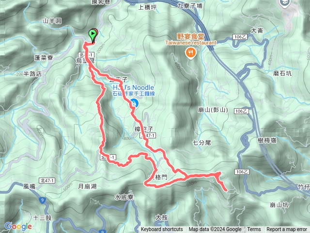 烏塗窟-四分子古道-月扇湖山O形預覽圖