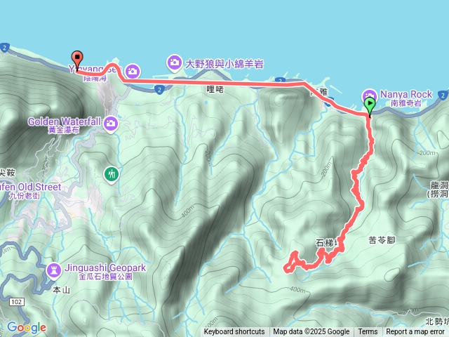 南亞奇岩停車場--石梯坑古道--南亞奇岩停車場P型縱走