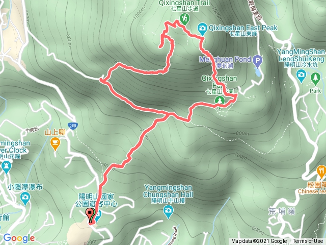 2019-05-26 陽明山 苗圃登山口-金露山-恐龍接吻石-七星山南峰-主峰-東峰-七星公園