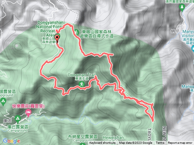 東眼山、啦卡山、東滿步道精華段O形