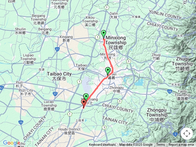 民雄火車站至南靖火車站