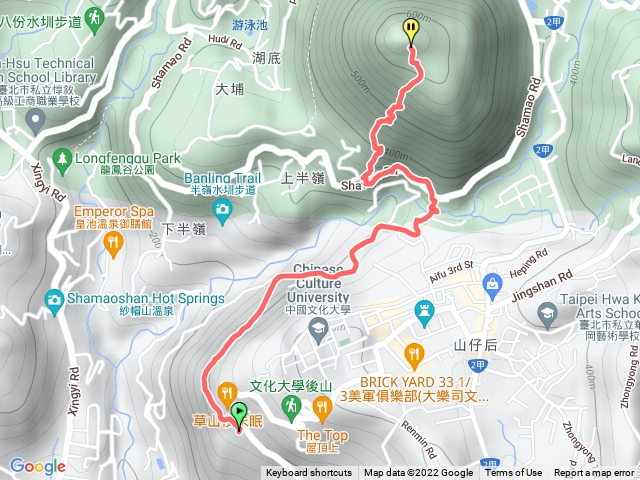 天母古道上紗帽山