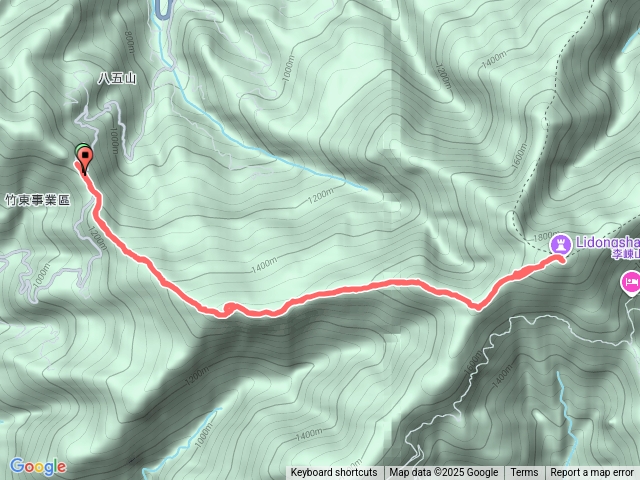 新竹尖石中級山行程 : 大混山 . 李崠山來回縱走。