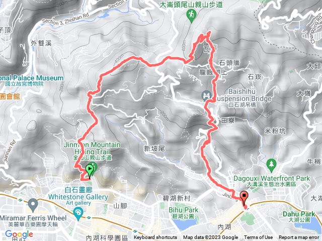 小金面山、西湖山、大崙頭山、大崙尾山、白石湖吊橋、碧山巖