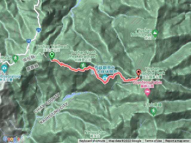 玉山登山口到排雲山莊