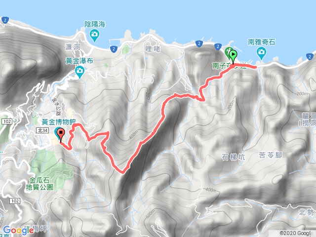 劍龍稜到黃金博物館外公車站