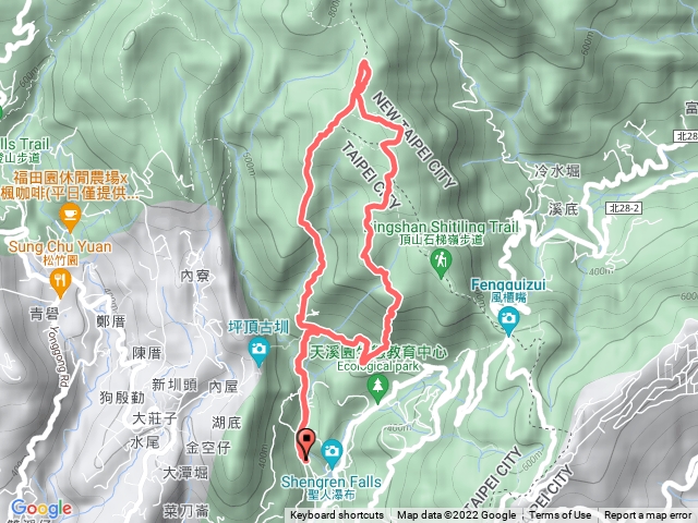 溪和宮，荷蘭古道，高頂山，杏林山，頂山，頂山西南峰，瑪蕃山，頂山南峰，坪頂水圳，溪和宮