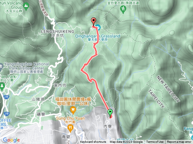 竹篙山南峰、主峰、擎天崗