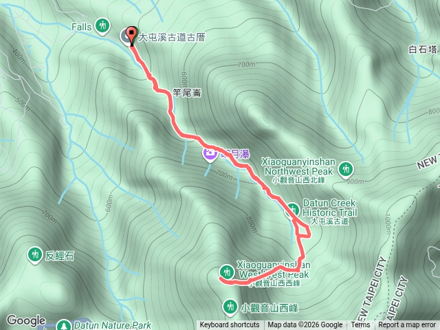大屯溪古道-小觀音山西西峰來回預覽圖