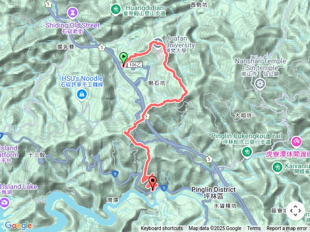中崩山口站~大崙尾古道~崩山大崙~石碇大崙~106乙~獵狸尖~黃櫸皮寮山~黃櫸皮寮站