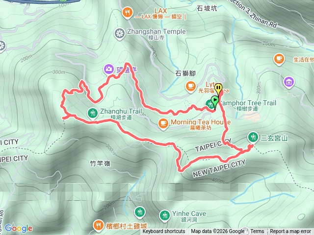 貓空-樟樹-鵝角格山-三玄宮山-貓空