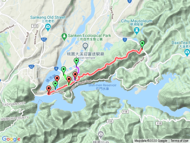 慈湖總督府古道、頭寮山、溪洲山、石門水庫縱走(2020.11.28金牌)