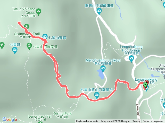 七星山主峰、東峰步道