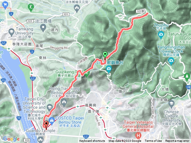 台北大縱走第一段 清天宮.二子坪.清天宮.忠義山.關渡站