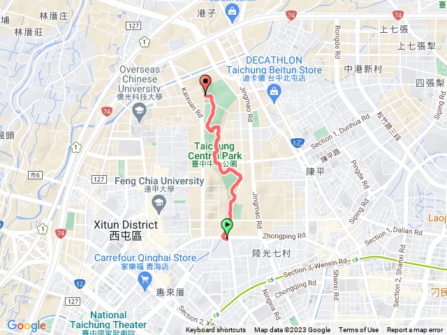 台中中央公園紅線