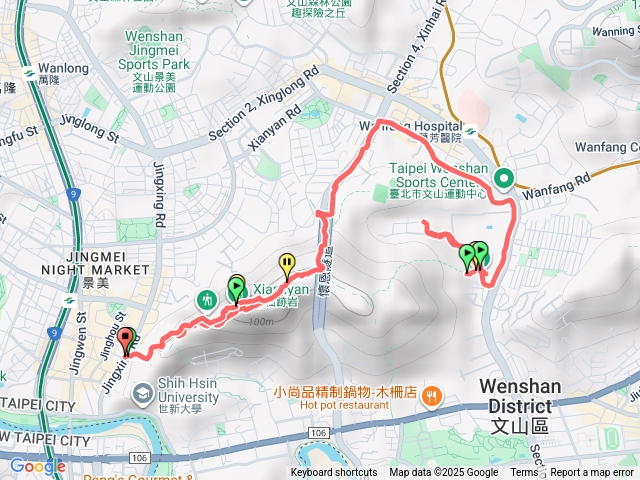 景興路263巷口-仙跡岩-海巡署-興隆路三段-辛亥路-仙跡岩麥田支線-景興路263巷口
