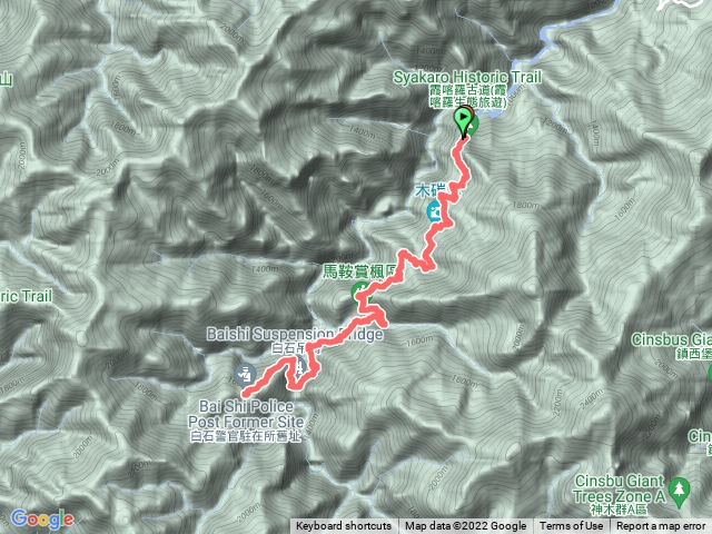 霞喀羅養老登山口至白石駐在所