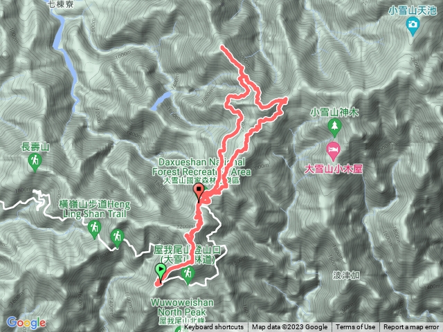 稍來山南峰, 稍來山, 烏石坑山, 船型山縱走 (大雪山林道30.2K上, 大雪山林道35.2K下)