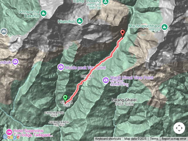 2020/05/01尼泊爾ABC基地營大腳ㄚ徒步健行第四天。