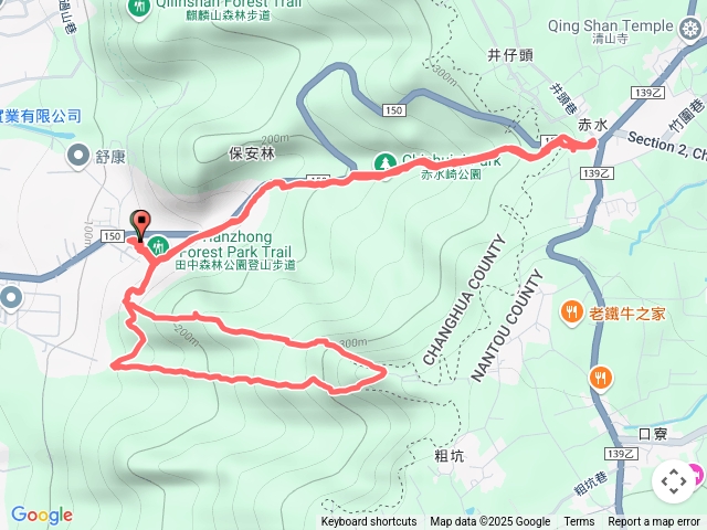 田中森林登山步道（環狀）+赤水崎步道