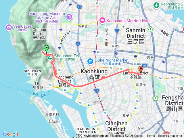 壽山夜晚隨意路線