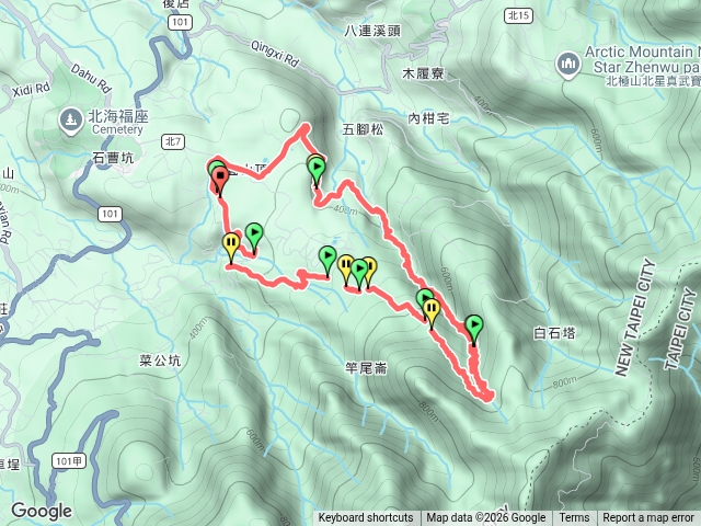 三芝區福惠宮、茄苳坑古道、金礦坑、圓柳古道、竿尾崙古道0型