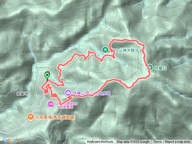 塔曼山O型一圈拉拉山口（林班口）