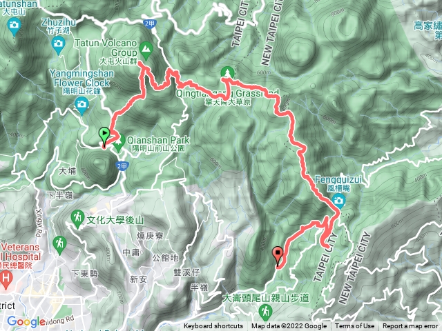 七星山主、東峰、冷水坑、擎天崗、風櫃嘴、聖人橋