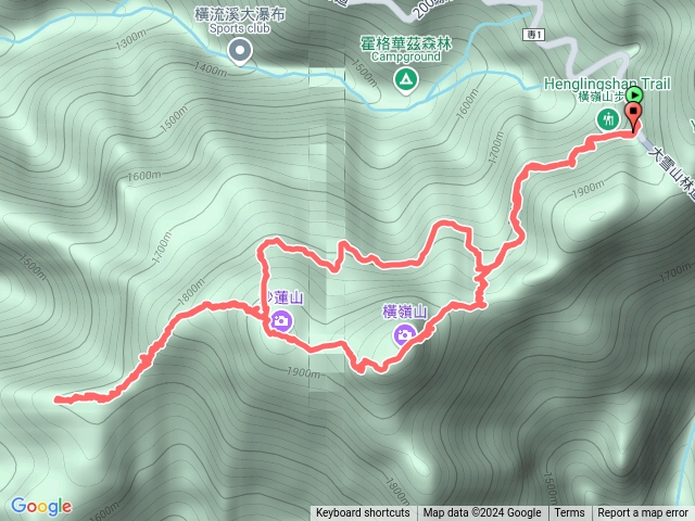 橫嶺山、沙蓮山、迪吹山