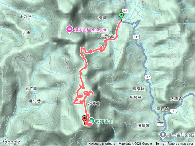 國姓三合橋至水沖礦山、車坪崙山北峰、車坪崙山、車坪崙山西峰