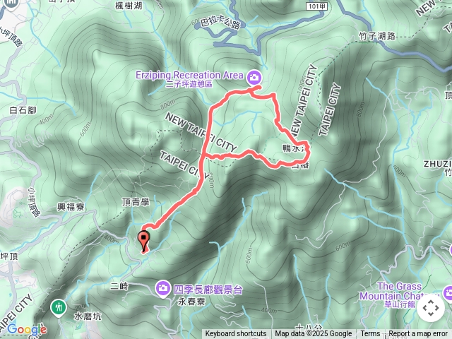 清天宮、大屯西峰、大屯南𡶶、二子坪P形走