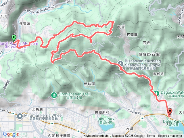 至善國中-燕溪古道-翠山步道-大崙頭山-大崙尾山-3.1休息亭-忠勇山-鲤魚山-大溝溪步道