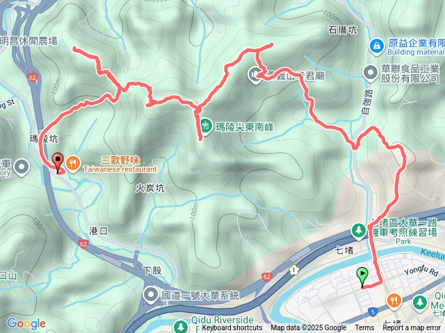七堵瑪陵尖連走(七堵車站-龍鳯山-萬壽山-瑪陵尖東北峰-瑪陵尖東南峰-瑪陵尖-瑪陵尖西北峰-中埔)