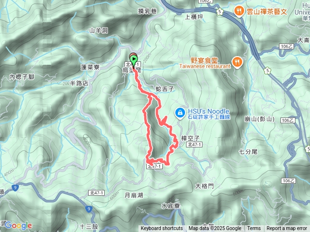 月扇湖古道-四分子古道O線型預覽圖