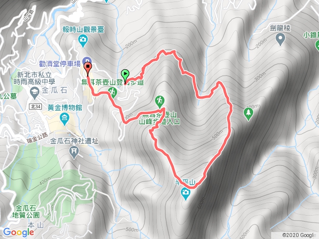 瑞芳俯瞰稜鋸齒稜C半屏山下茶壺山