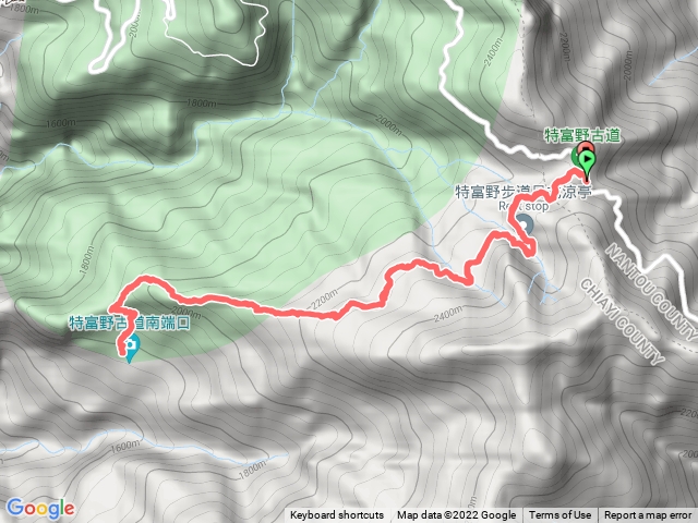 特富野古道(2022-03-18)-自忠,特富野來回-路點標註