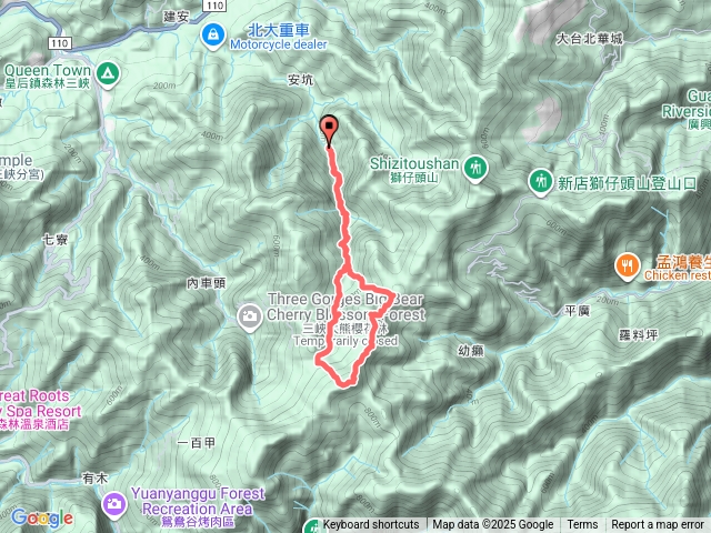 安坑觀音寺-長城溪-大象樹-竹坑山-竹坑山北峰P形
