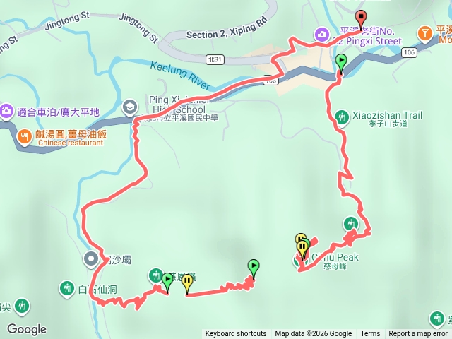 平溪車站--孝子山--慈母峰--普陀山--慈恩嶺--平溪車站